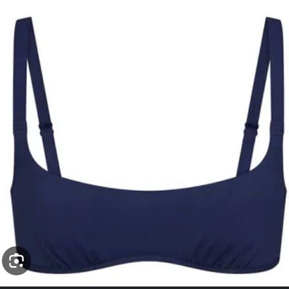 SKIMS Sculpting Swim Ruched Lined Wired Bikini Top in Midnight 3x - Picture 1 of 5